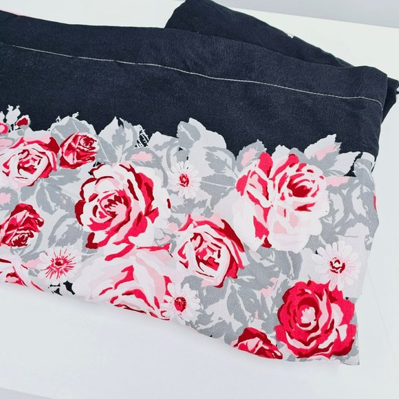 Betsey Johnson King Pillow Shams Two Piece Grey Pink White Floral Rose Polyester - Picture 7 of 10